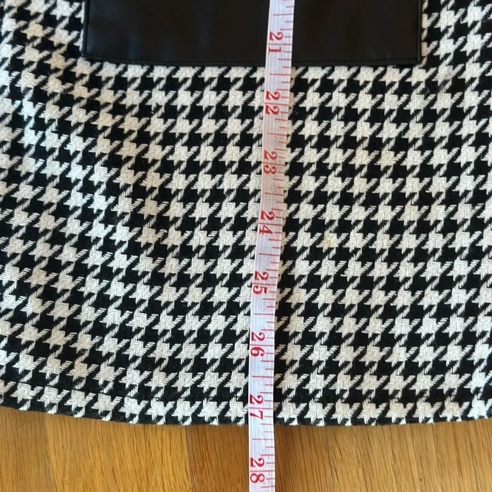 Girls Biscotti Collezioni Size 7 Houndstooth Black White Tweed Dress pockets